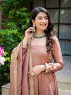 Rosewood Elegance Anarkali Suit Set