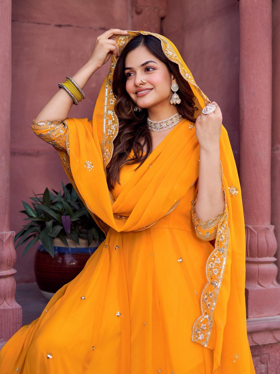 Lumivra Haldi Radiance Anarkali Suit Set