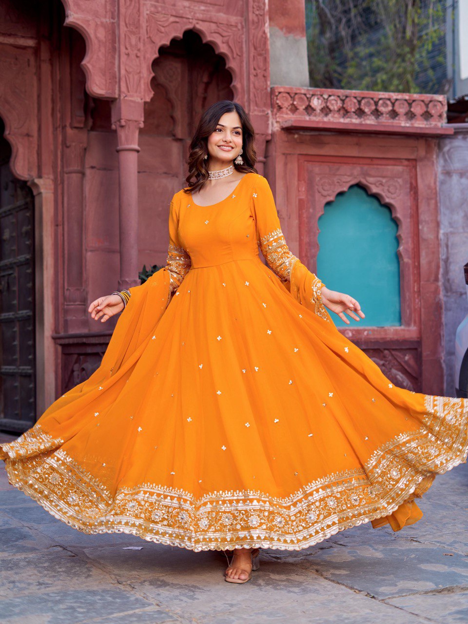 Lumivra Haldi Radiance Anarkali Suit Set
