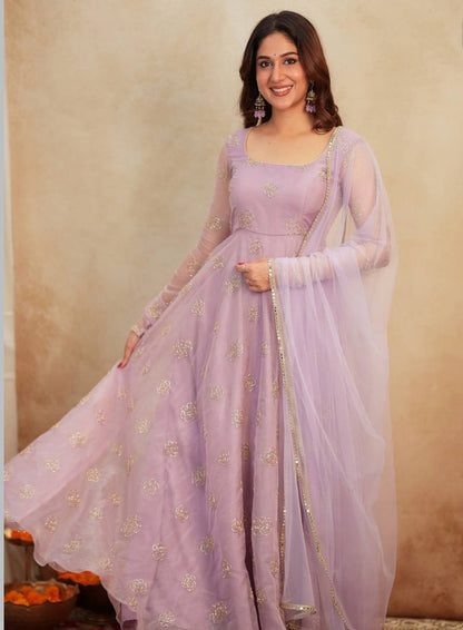 Aaira Light Purple Anarkali Suit Set