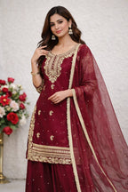Avika Classic Wine Suit Set