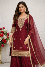 Avika Classic Wine Suit Set