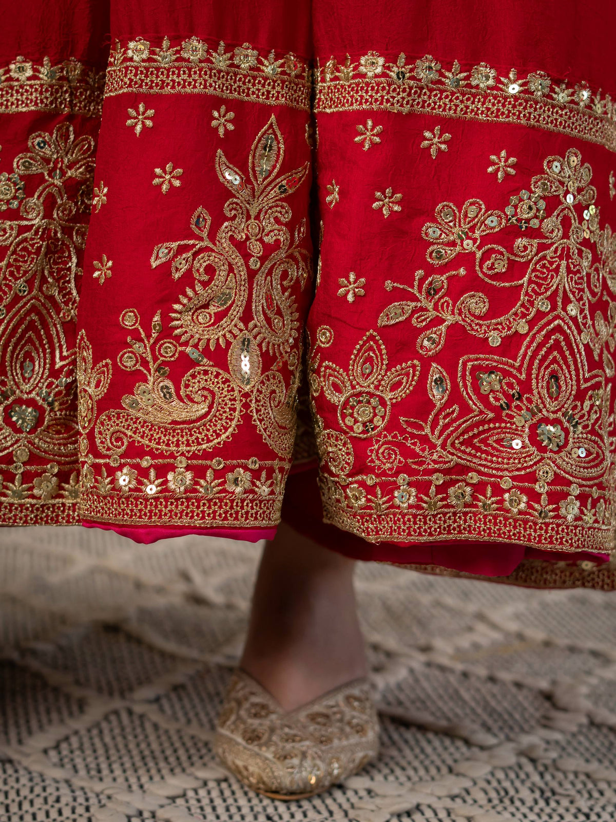 Aabroo Royal Red Anarkali Suit Set