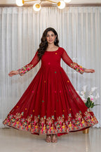 ARZUU RED ANARKALI SUIT SET