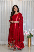 ARZUU RED ANARKALI SUIT SET