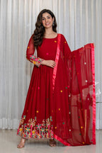 ARZUU RED ANARKALI SUIT SET