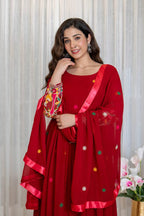 ARZUU RED ANARKALI SUIT SET