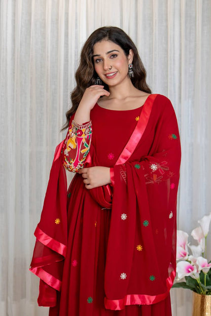 ARZUU RED ANARKALI SUIT SET