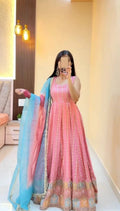 PANCHI PINK ANARKALI SUIT SET