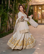 YANIKA WHITE AND GOLDEN SUIT SET
