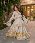 YANIKA WHITE AND GOLDEN SUIT SET
