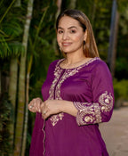 YANIKA PURPLE AND GOLDEN SUIT SET