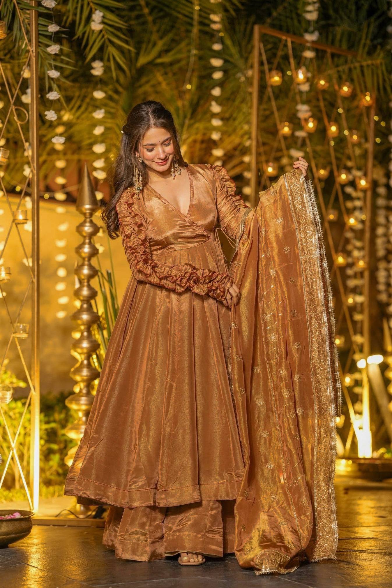 Kashish Bronze Anarkali Suit Set