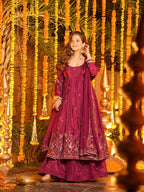 MEHFIL RED ANARKALI SUIT SET