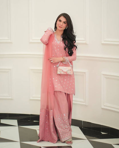 Veshlia Blush Opaline Suit Set