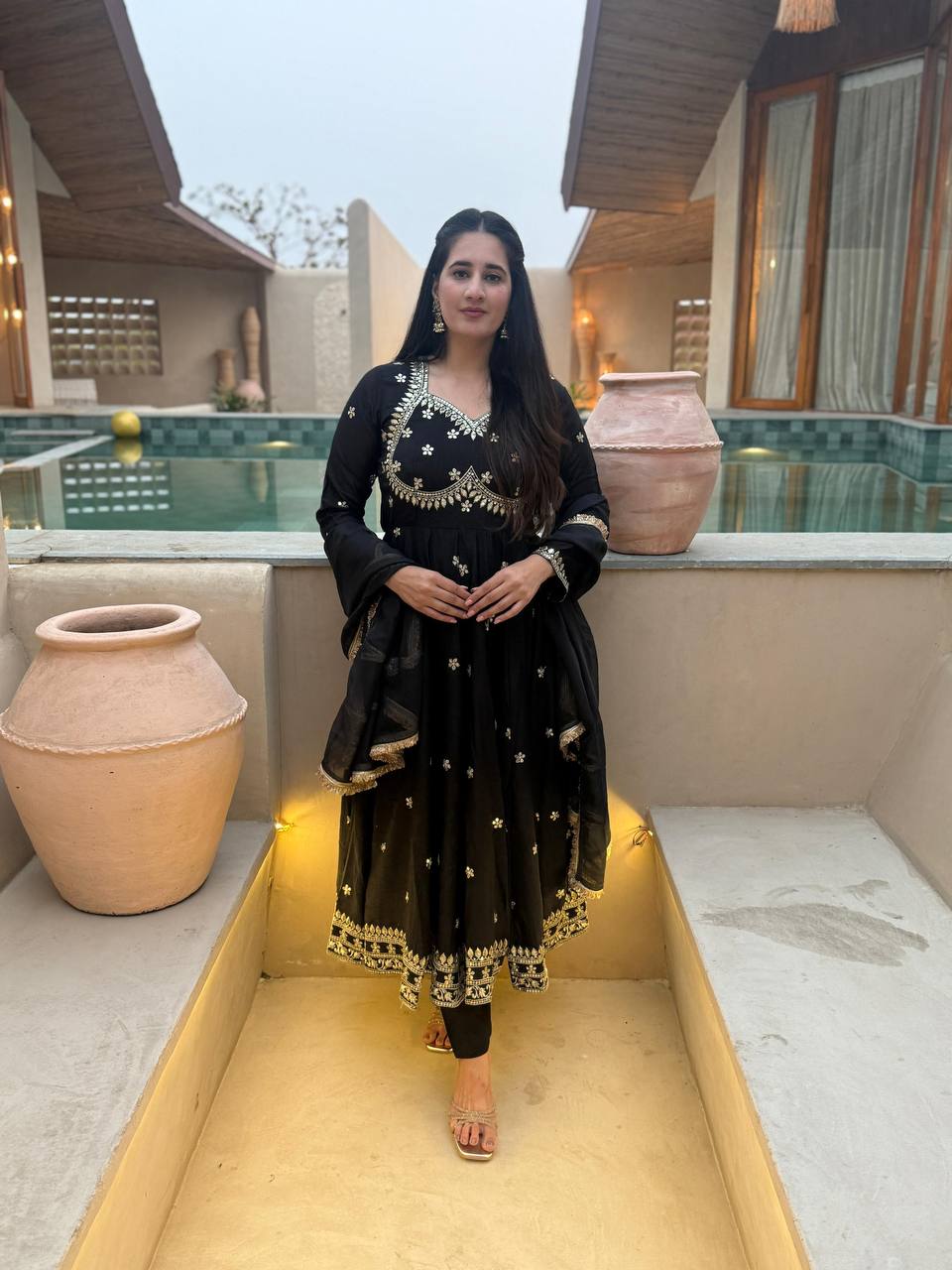 MESSI BLACK ANARKALI SUIT SET