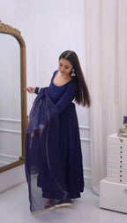 CLASSIC NAVY BLUE ANARKALI SUI SET