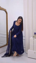 CLASSIC NAVY BLUE ANARKALI SUI SET