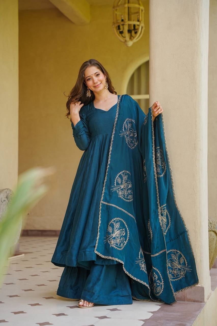 Nyra Regal Motif Anarkali Suit Set