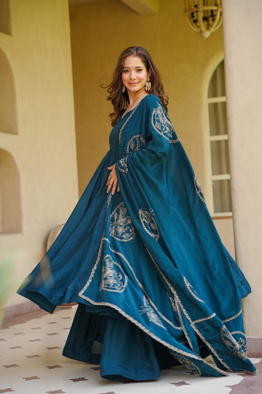 Nyra Regal Motif Anarkali Suit Set