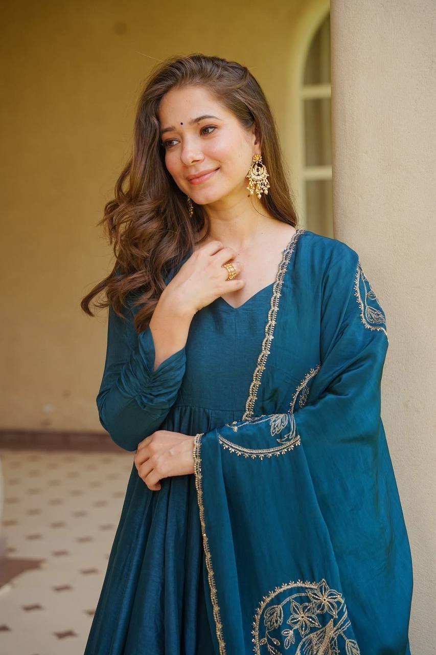 Nyra Regal Motif Anarkali Suit Set