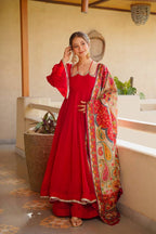 KASHISH ROYAL RED STYLISH ANARKALI SUIT SET