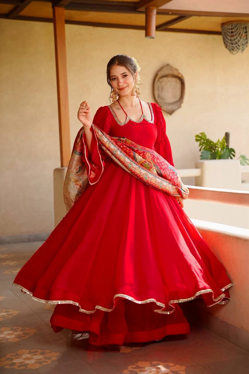 KASHISH ROYAL RED STYLISH ANARKALI SUIT SET