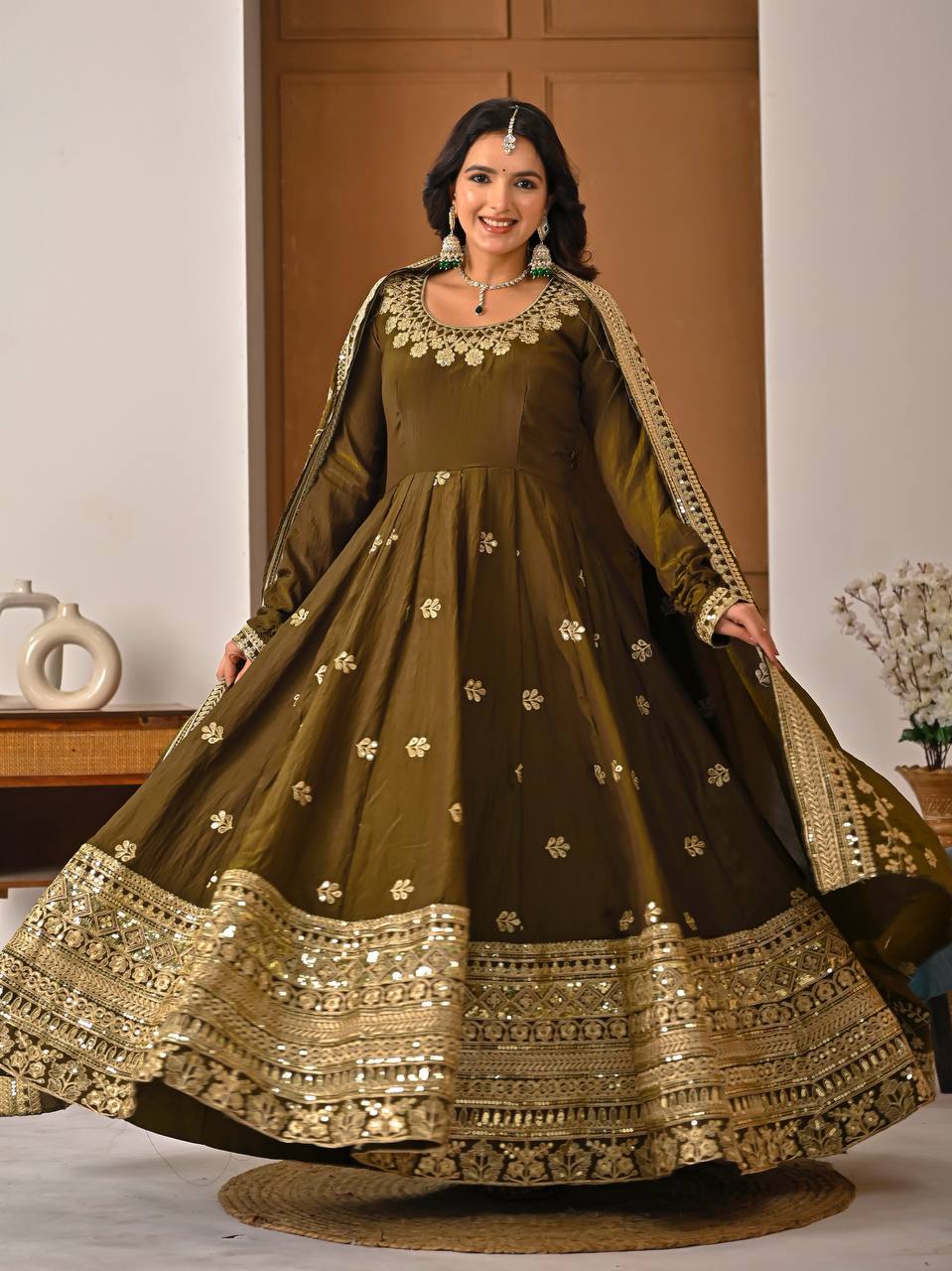 Mehrin Green Anarkali Suit Set