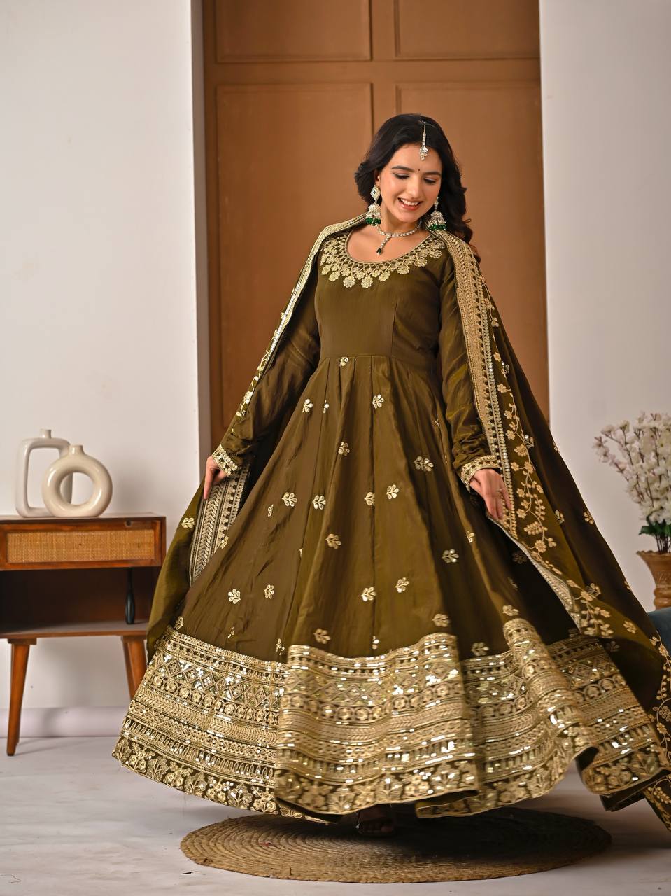 Mehrin Green Anarkali Suit Set