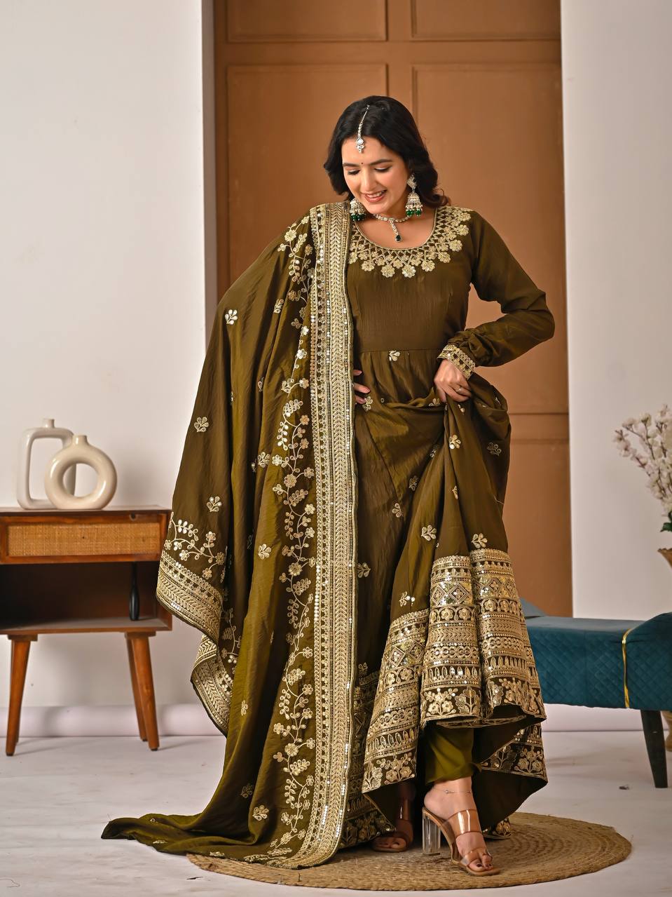 Mehrin Green Anarkali Suit Set
