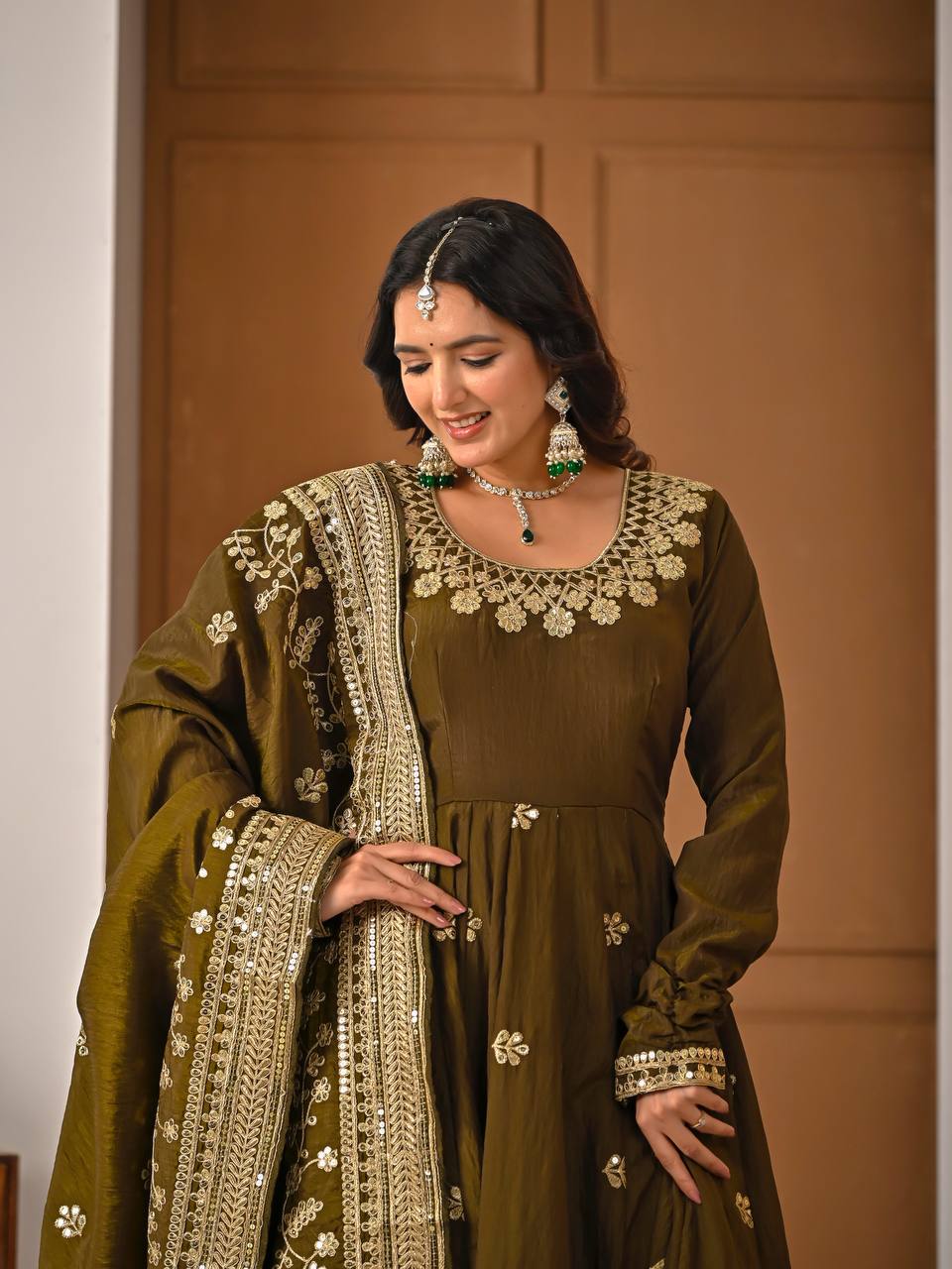 Mehrin Green Anarkali Suit Set