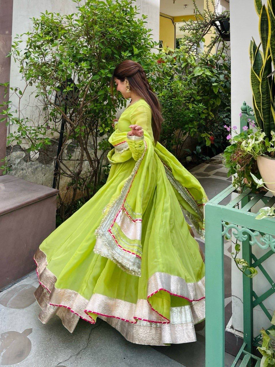 Rivaa Lime Royal Anarkali Suit Set
