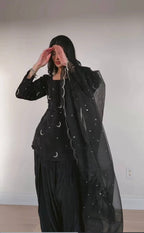 Chaandni Black Moon Embroidered Kurta Suit Set