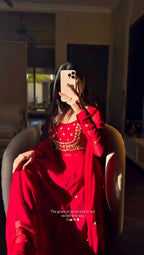 Anvika Red Elegant Anarkali Suit Set