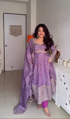 Lavanya Lavender  Anarkali Suit Set