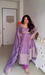 Lavanya Lavender  Anarkali Suit Set
