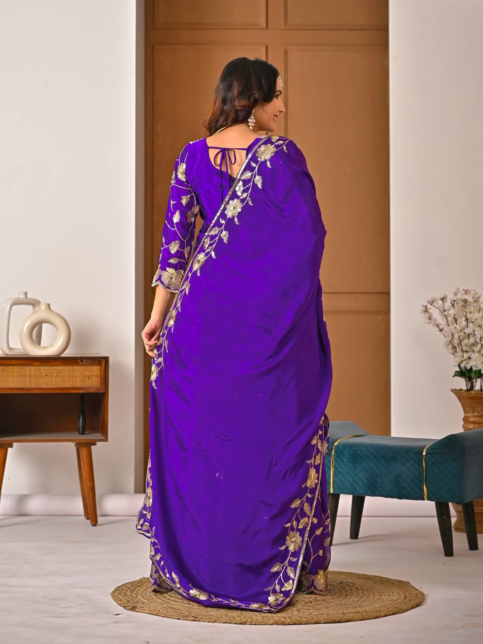 Vihana Royal Purple Kurta Plazo Suit Set