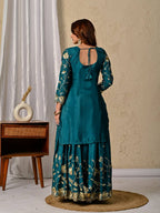 Aarzoo Green Kurta Plazo Suit Set