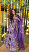 Vasudha Purple Anarkali Suit Set