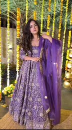 Vasudha Purple Anarkali Suit Set