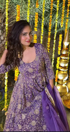Vasudha Purple Anarkali Suit Set