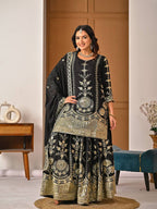 Noorika Black Royal Embroidery Anarkali Suit Set