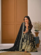 Noorika Black Royal Embroidery Anarkali Suit Set