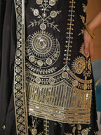 Noorika Black Royal Embroidery Anarkali Suit Set