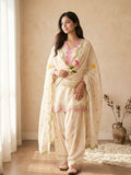 Ivory Pink Heart Printed Suit with Dupatta