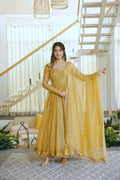 Rich mustard yellow Anarkali Suit Set