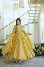 Rich mustard yellow Anarkali Suit Set