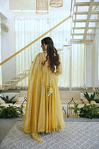 Rich mustard yellow Anarkali Suit Set