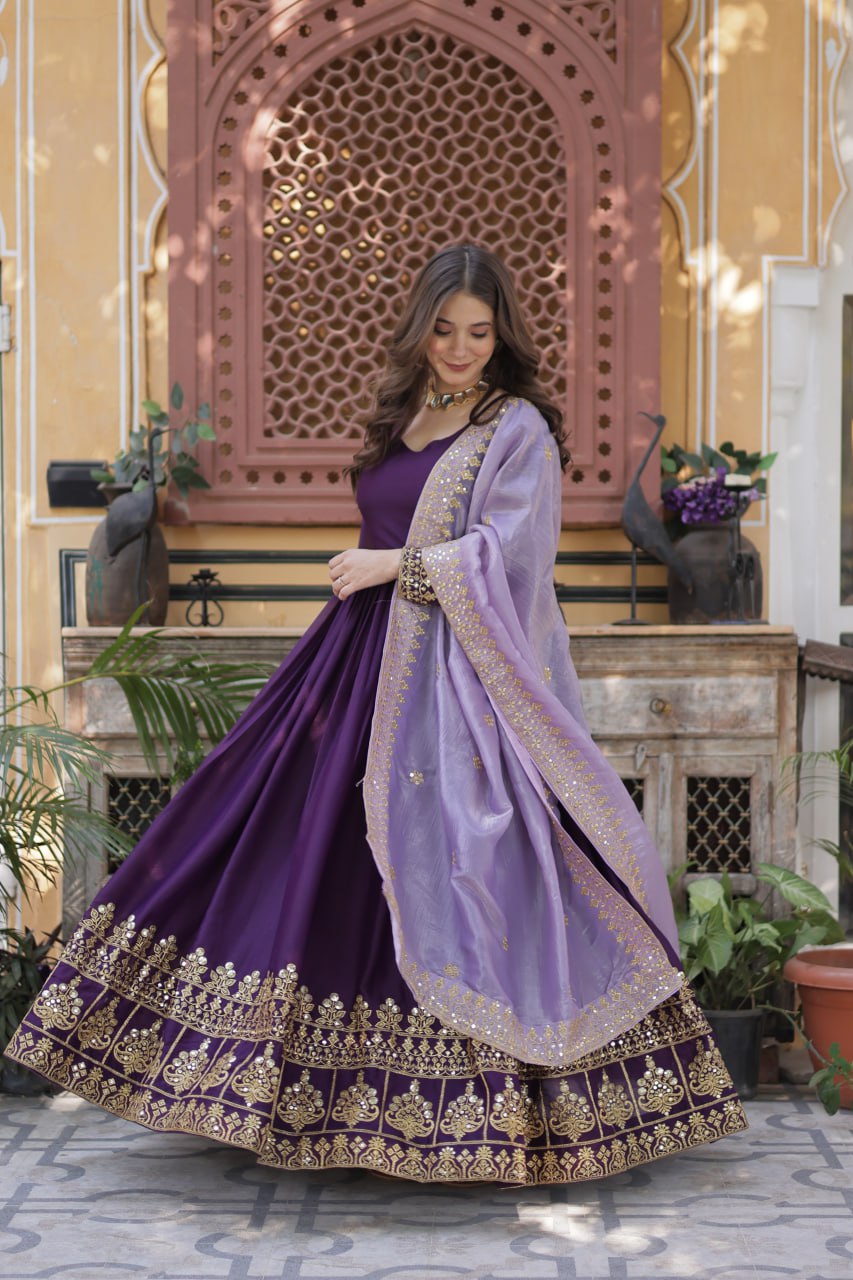 khushbu Embroidery Zari Sequins-work suit set