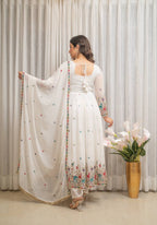 Karishma White Anarkali Suit Set